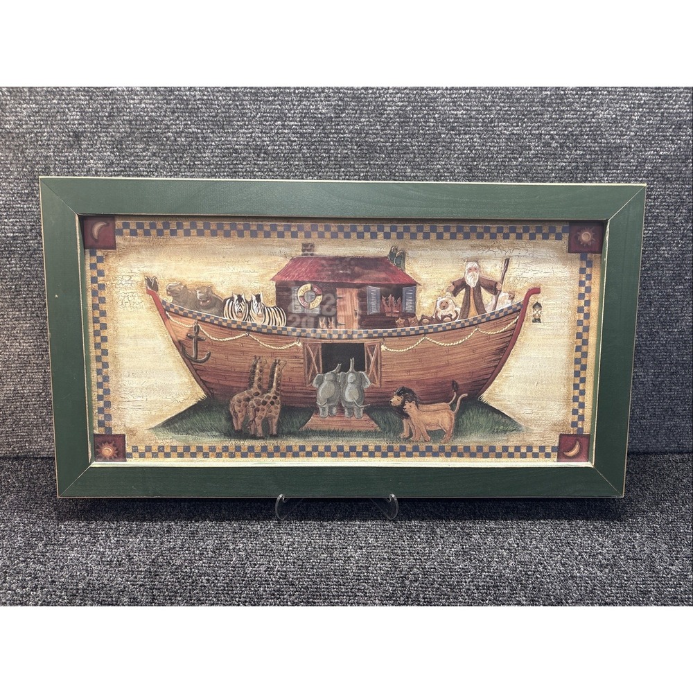 Noahs Ark Picture Animal Frame~12"x22"~Nursery Prayer Room